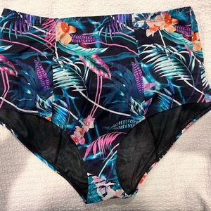 Torrid floral high waisted bikini bottoms size 0 EUC